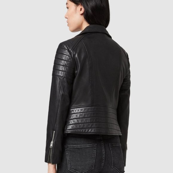AllSaints Halley Leather Biker/Moto Jacket - Picture 5 of 5
